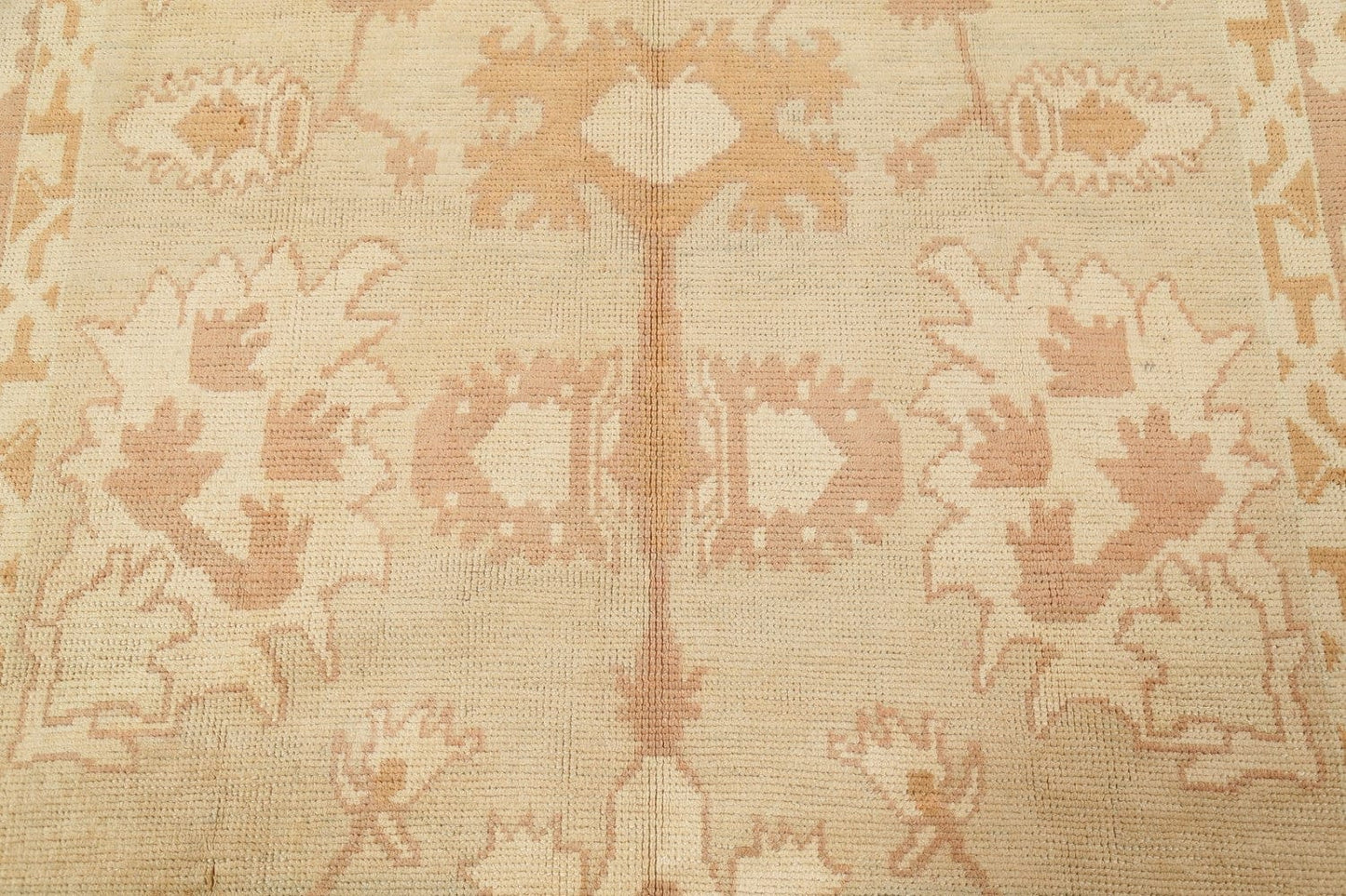 Vegetable Dye Muted Gold Oushak Turkish Hand-Knotted 7x11 Wool Area Rug