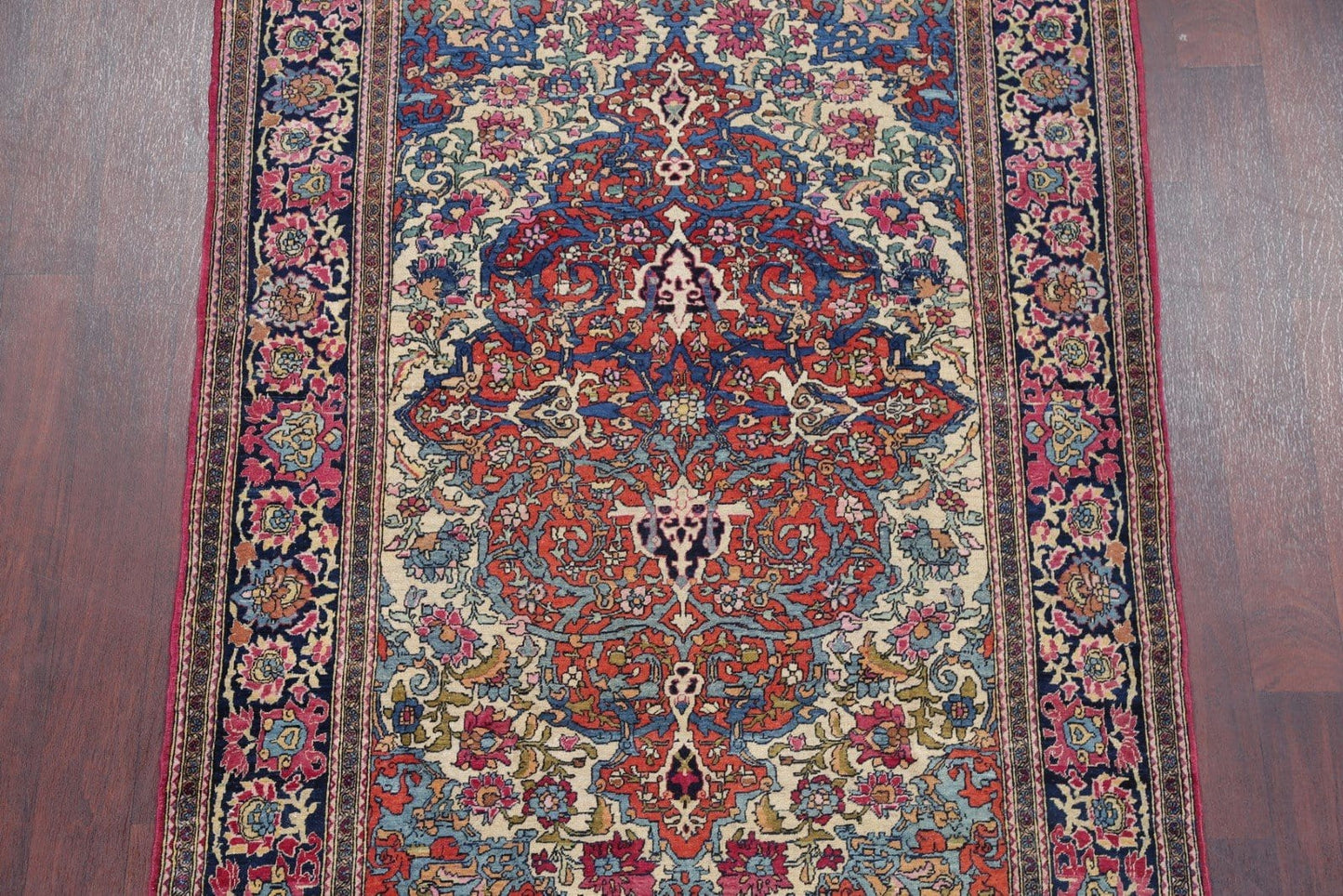 Pre-1900 Antique Vegetable Dye Sarouk Farahan Persian Area Rug 4x7