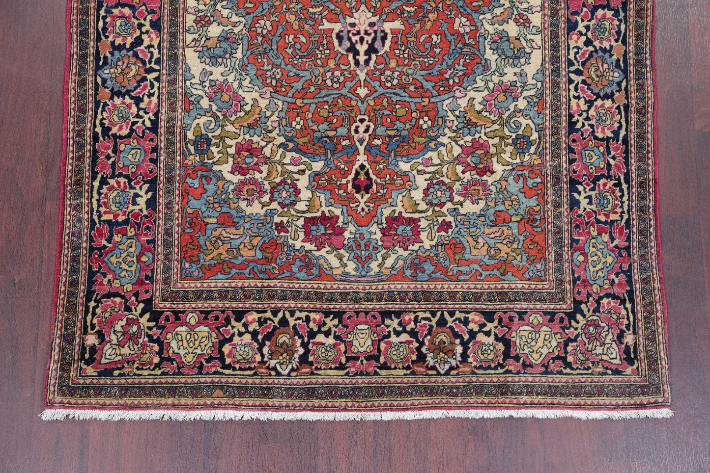 Pre-1900 Antique Vegetable Dye Sarouk Farahan Persian Area Rug 4x7