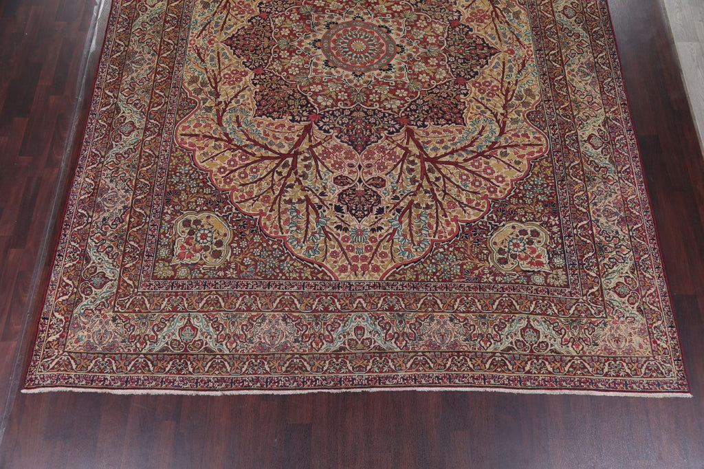 Pre-1900 Antique Kerman Ravar Persian Area Rug 11x14