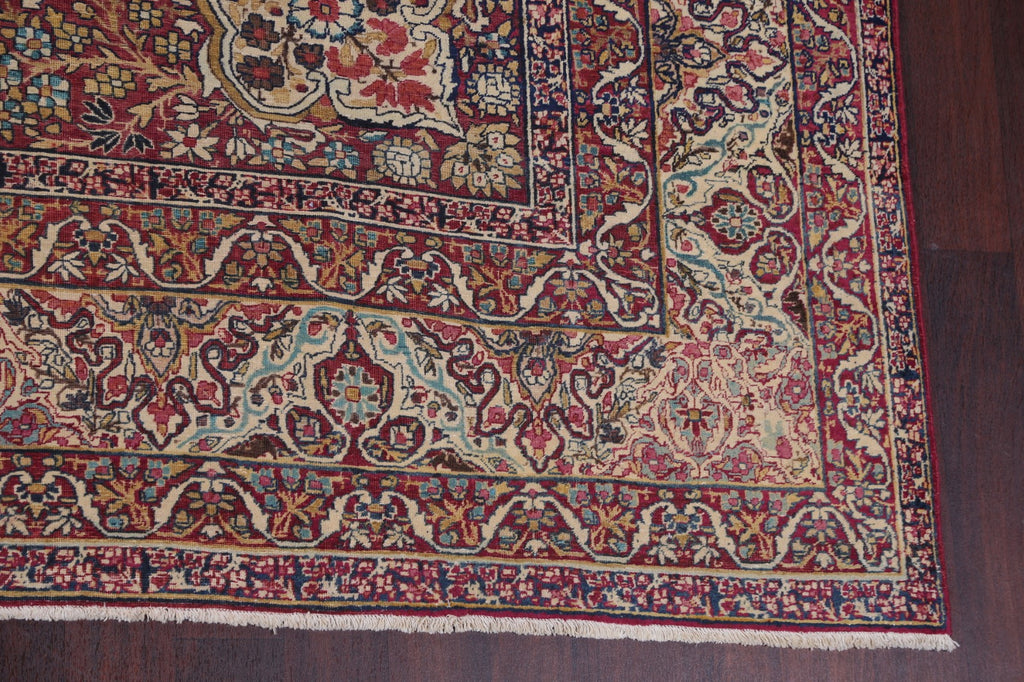 Pre-1900 Antique Kerman Ravar Persian Area Rug 11x14