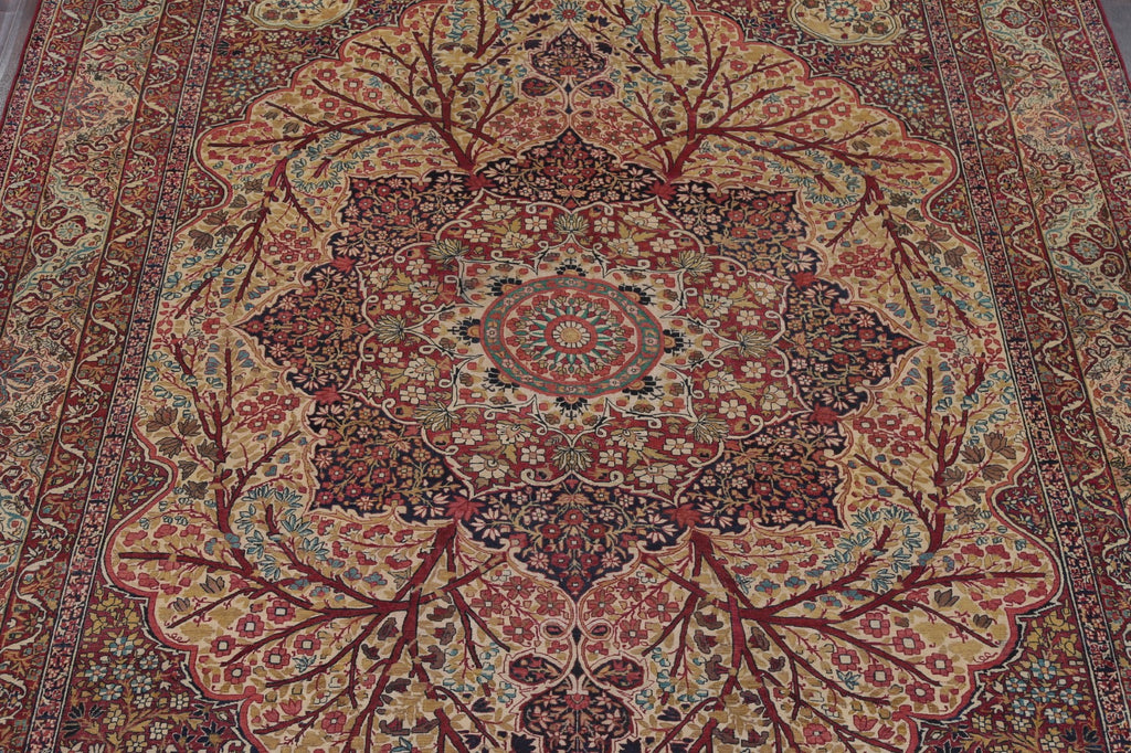 Pre-1900 Antique Kerman Ravar Persian Area Rug 11x14