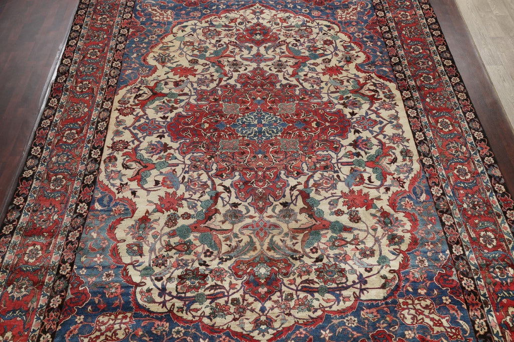 Antique Vegetable Dye Bakhtiari Saman Persian Hand-Knotted 11x15 Area Rug