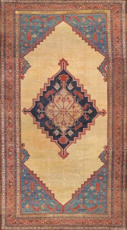 Antique Bakhshayesh Collection Beige Lamb's Wool Area Rug-11' 1" X 20' 6"