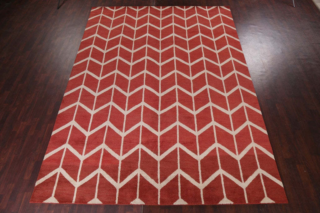 Chevron Style Moroccan Wool Area Rug 10x14