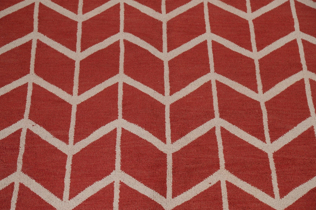 Chevron Style Moroccan Wool Area Rug 10x14