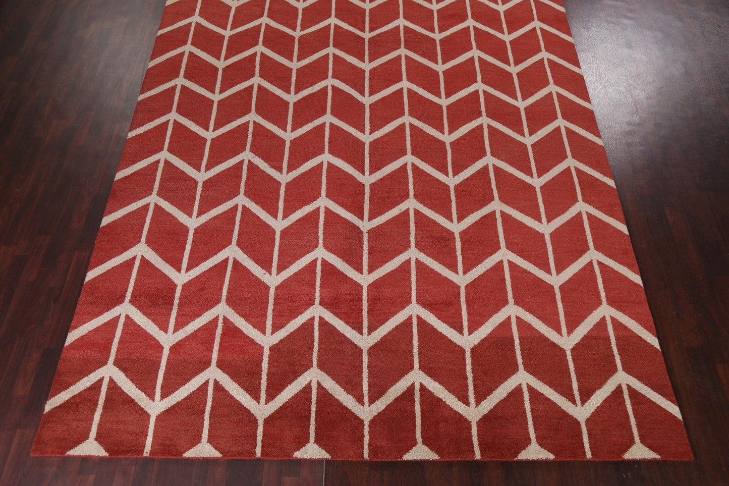 Chevron Style Moroccan Wool Area Rug 10x14