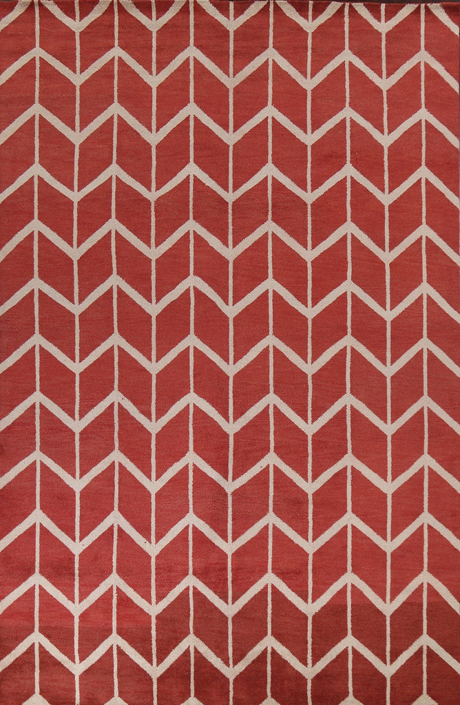 Chevron Style Moroccan Wool Area Rug 10x14