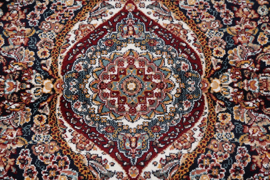 Black Floral Tabriz 3x13 Runner Rug