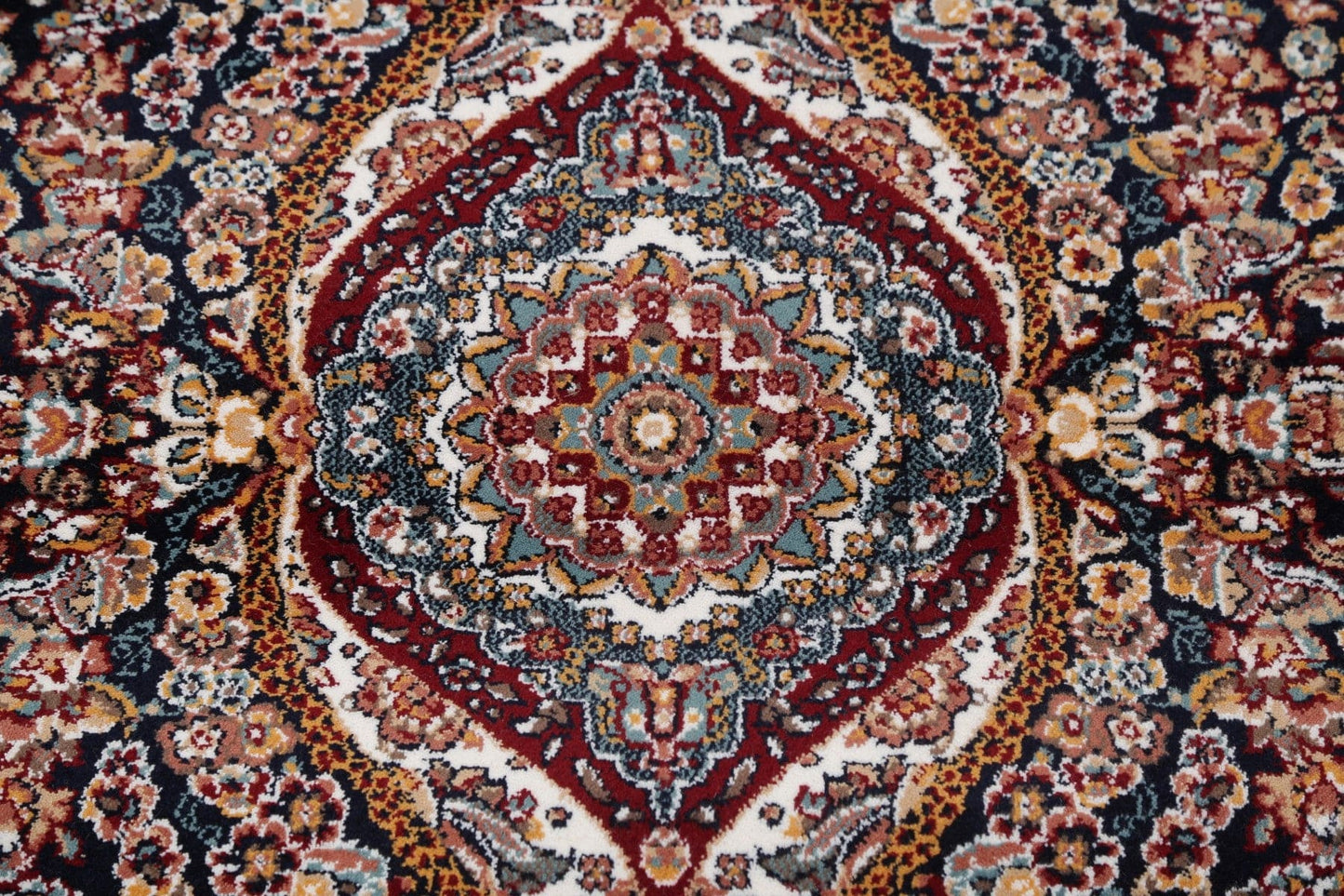 Black Floral Tabriz 3x13 Runner Rug