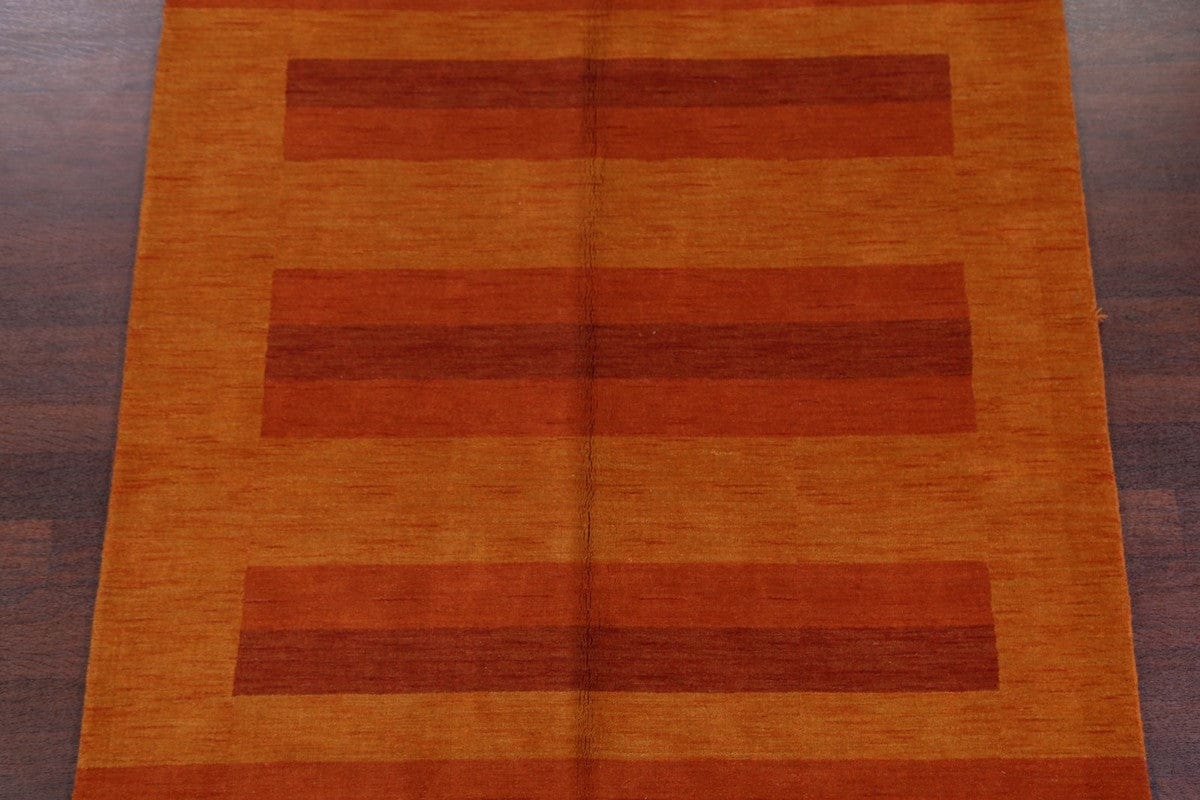 Orange Gabbeh Indian Oriental Area Rug 6x8