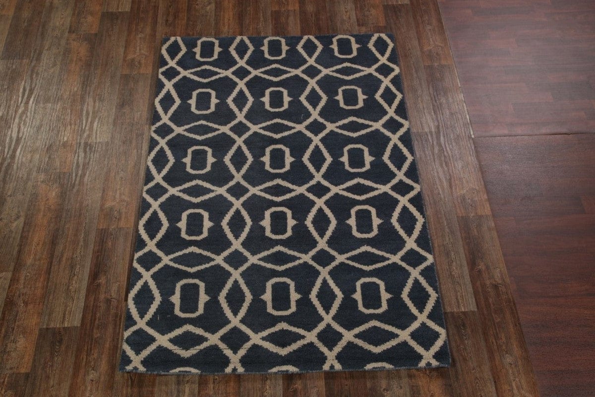 Charcoal Geometric Circled Moroccan Oriental Area Rug 5x8