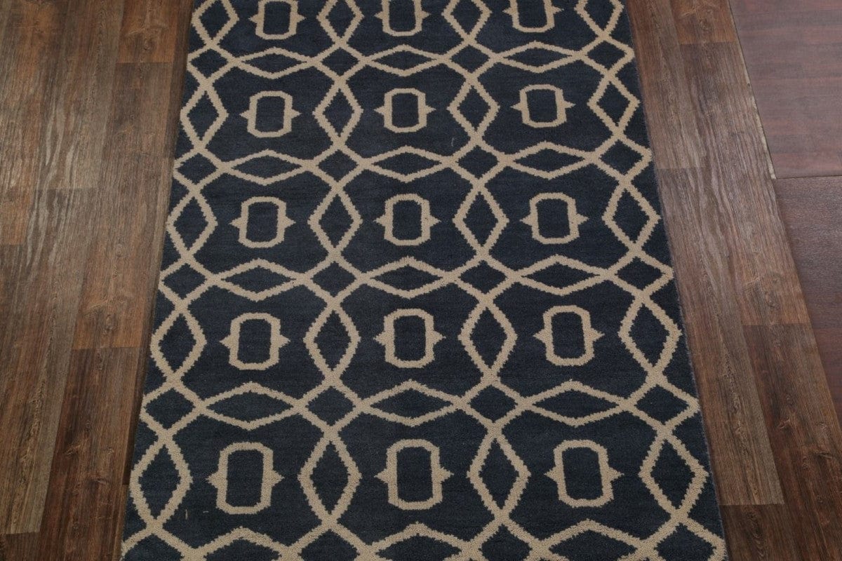 Charcoal Geometric Circled Moroccan Oriental Area Rug 5x8