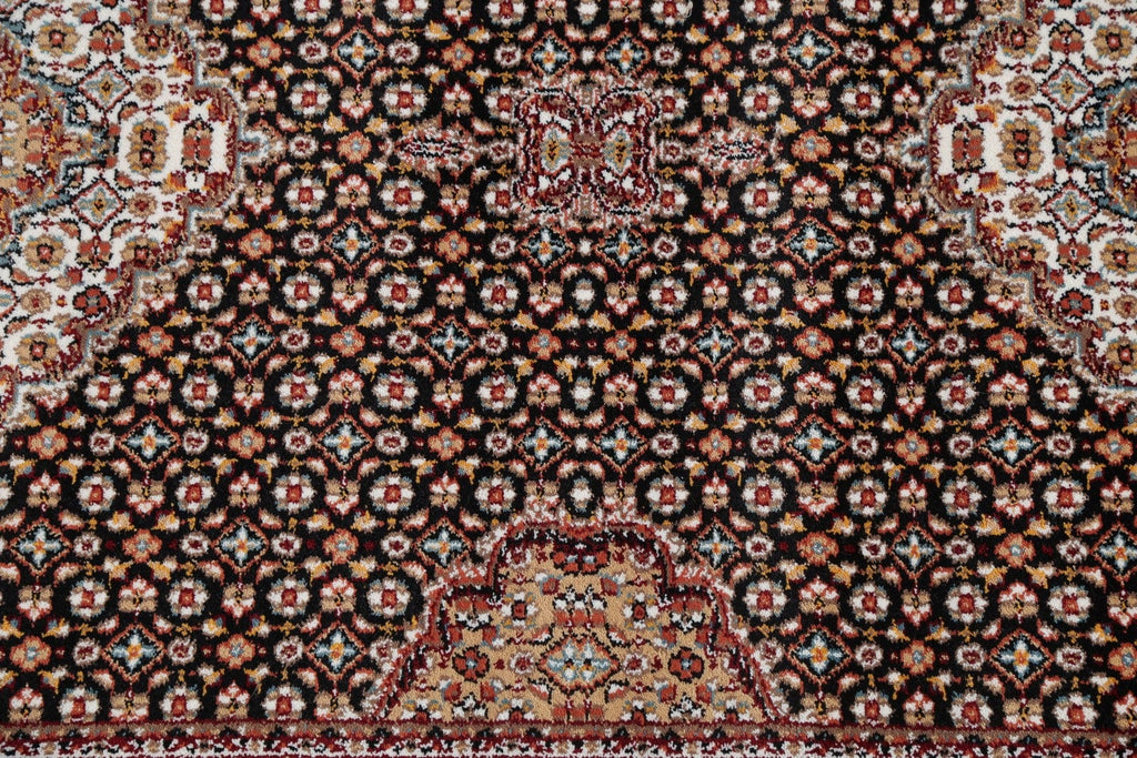 Black Geometric Bidjar Turkish Oriental 3x13 Runner Rug