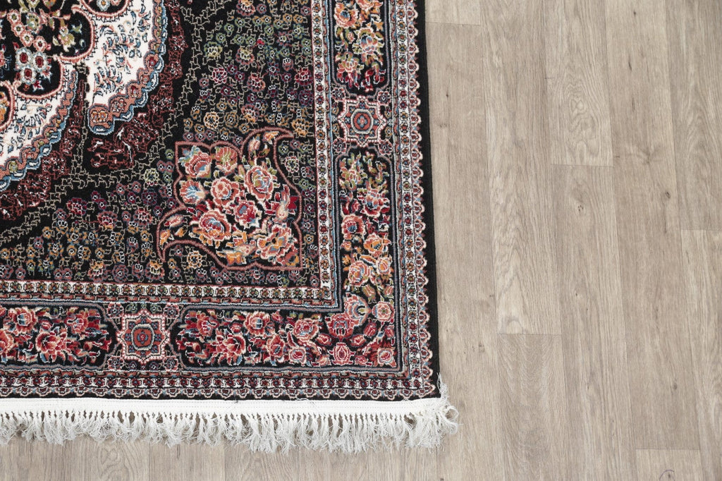 Black Floral Tabriz Turkish Oriental 7x10 Area Rug