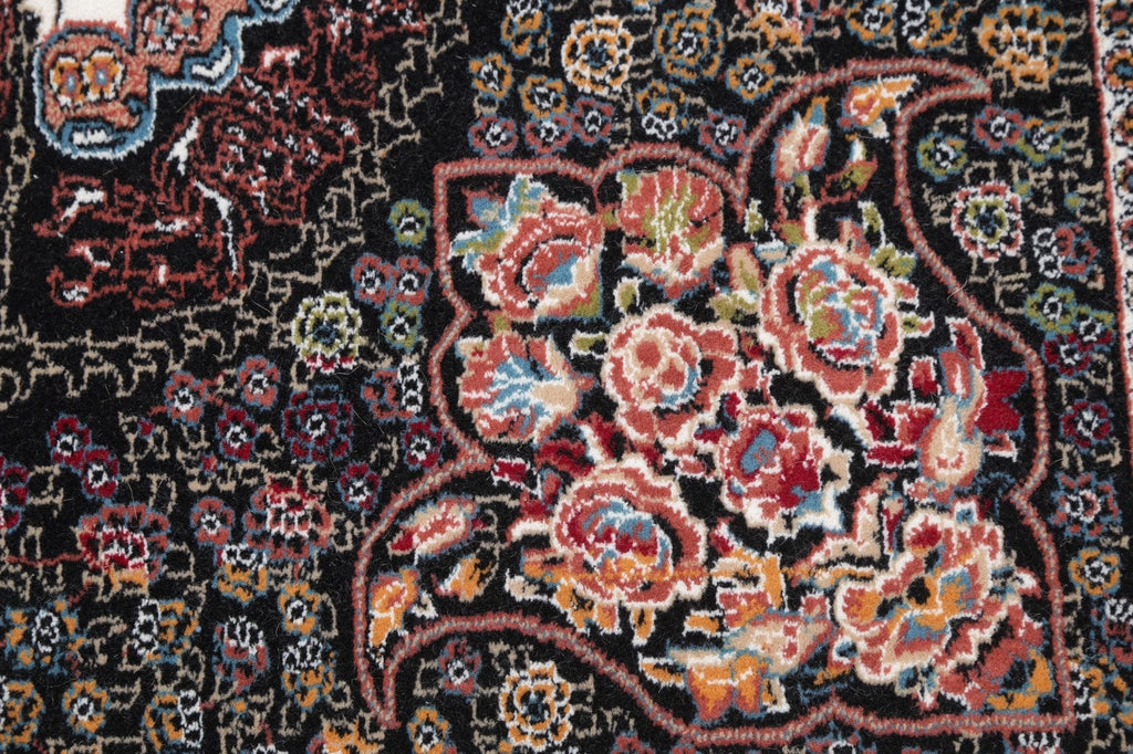 Black Floral Tabriz Turkish Oriental 7x10 Area Rug