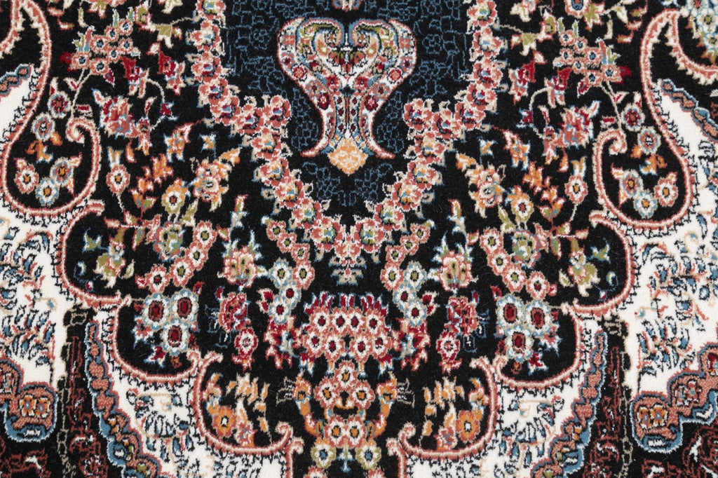 Black Floral Tabriz Turkish Oriental 7x10 Area Rug