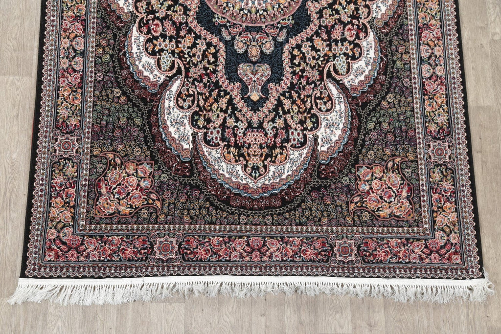 Black Floral Tabriz Turkish Oriental 7x10 Area Rug