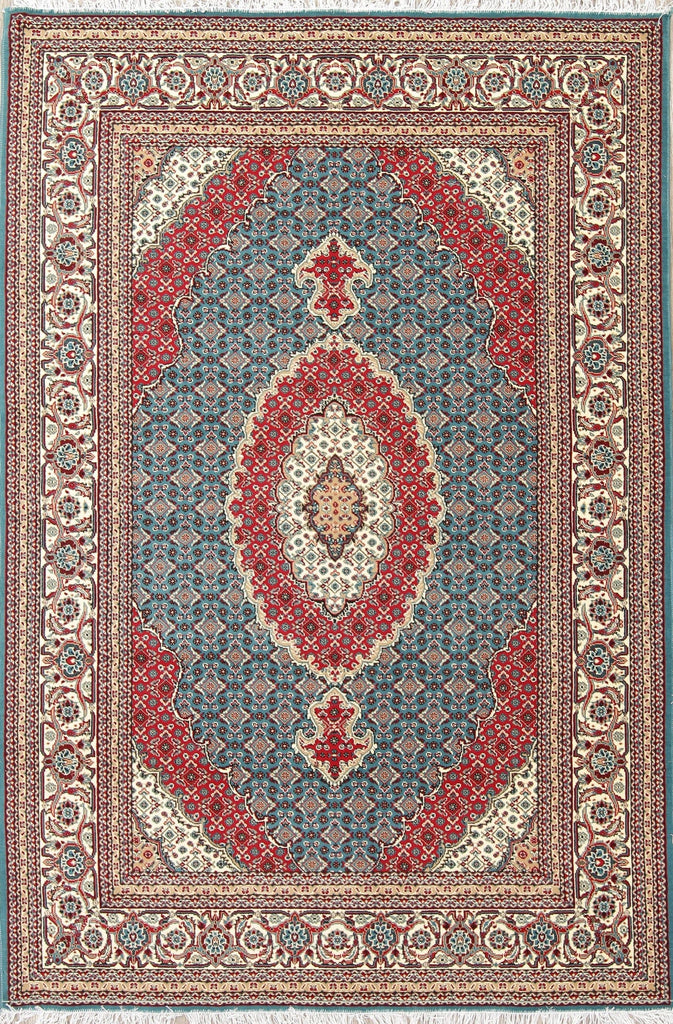 Teal Blue Floral Medallion Bidjar Turkish Oriental 7x10 Area Rug