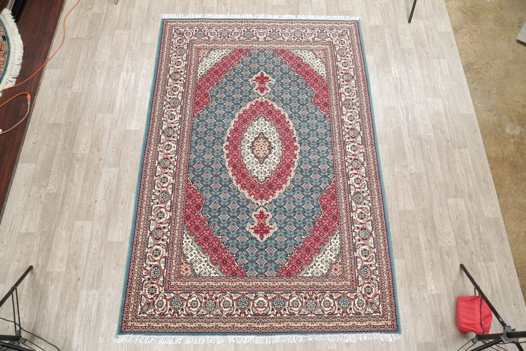 Teal Blue Floral Medallion Bidjar Turkish Oriental 7x10 Area Rug