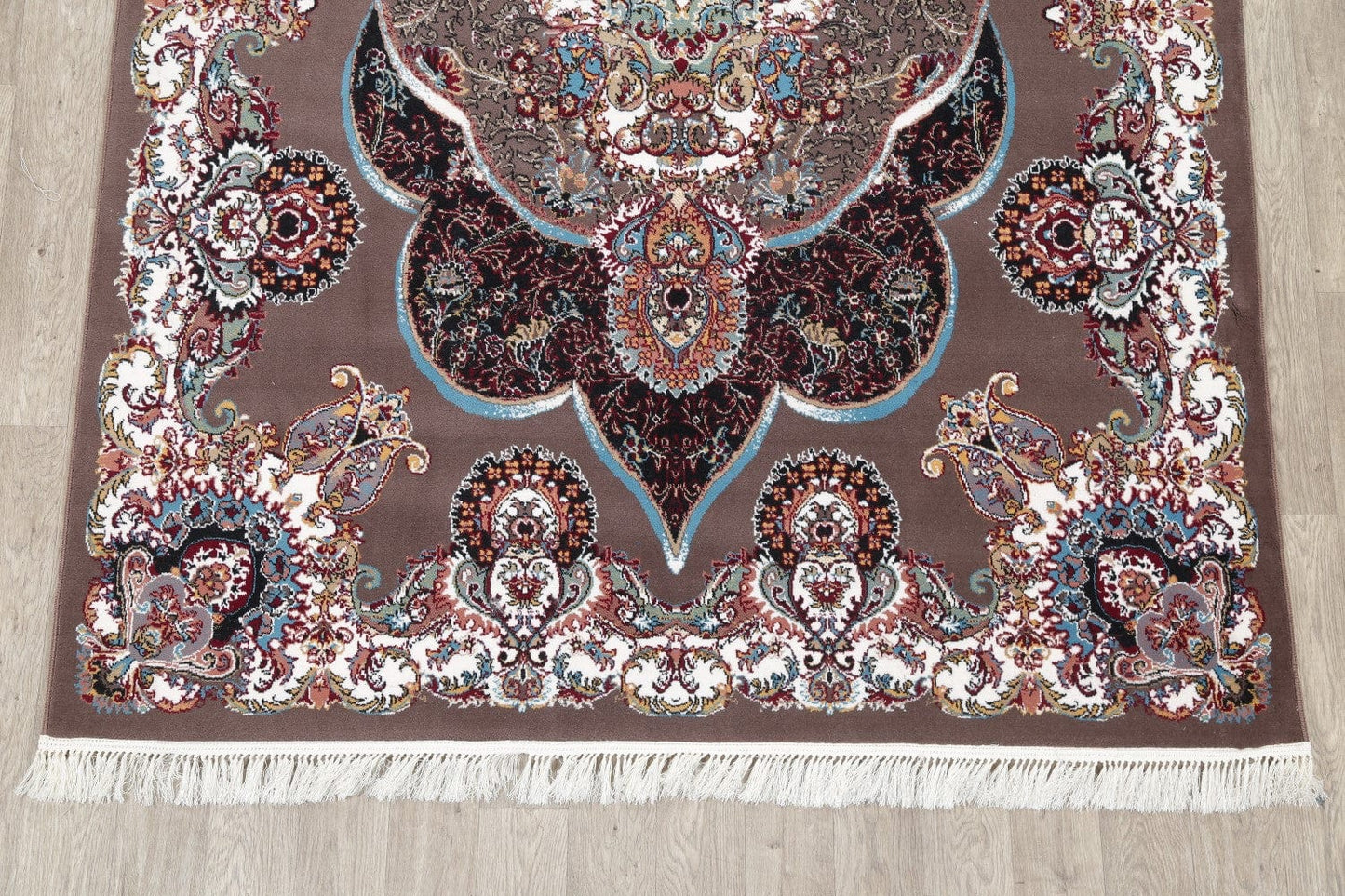 Brown Geometric Medallion Tabriz Persian 7x10 Area Rug