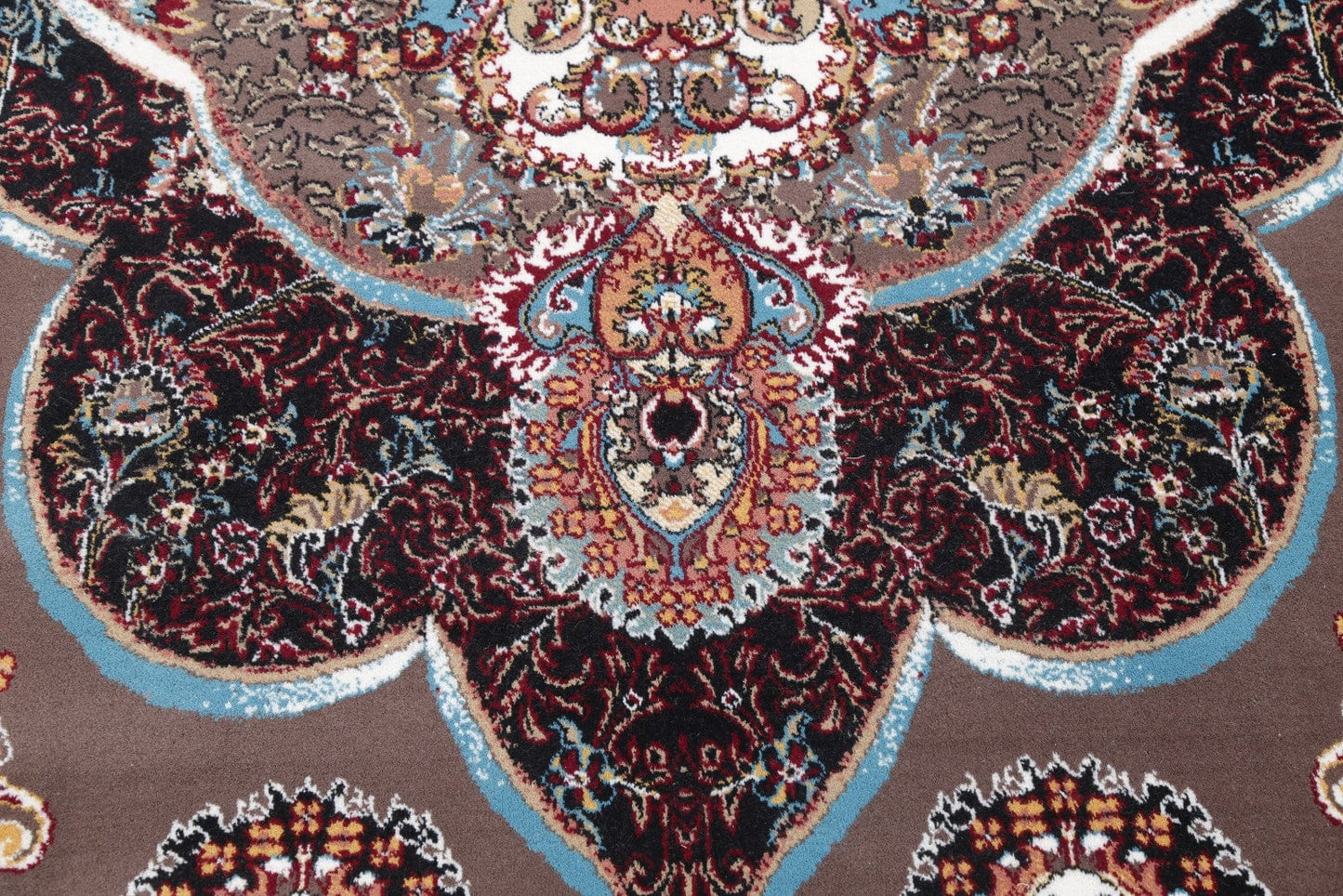 Brown Geometric Medallion Tabriz Persian 7x10 Area Rug