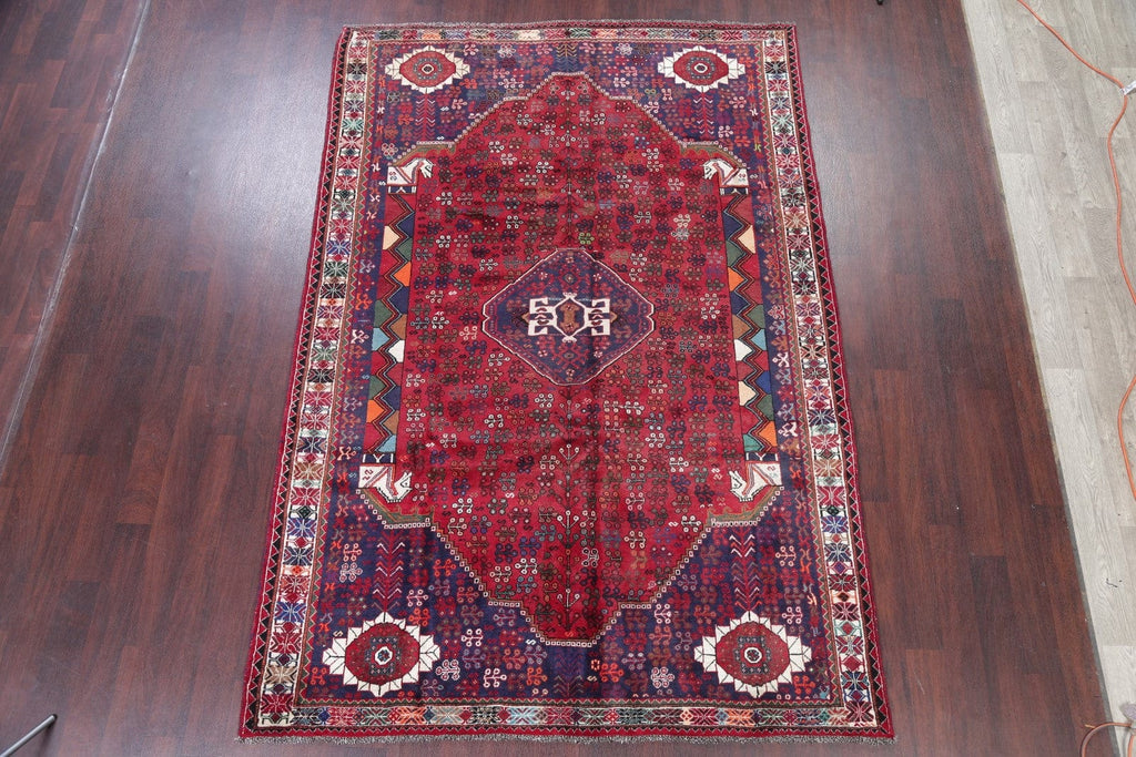 One-of-a-Kind Tribal Geometric Kashkoli Persian Hand-Knotted 7x10 Wool Area Rug