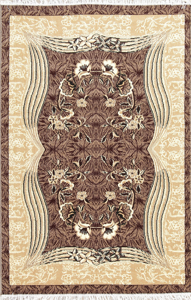 Brown Floral Modern Turkish Oriental 5x7 Area Rug