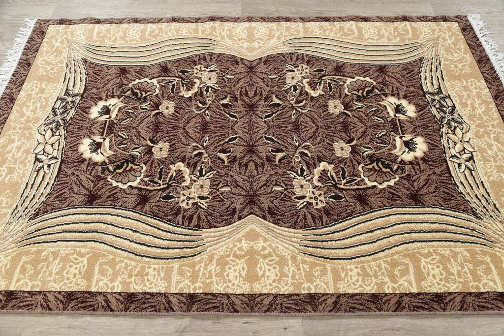 Brown Floral Modern Turkish Oriental 5x7 Area Rug