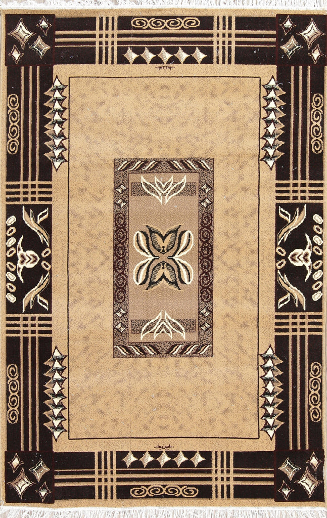 Light Brown Geometric Modern Turkish Oriental 5x7 Area Rug