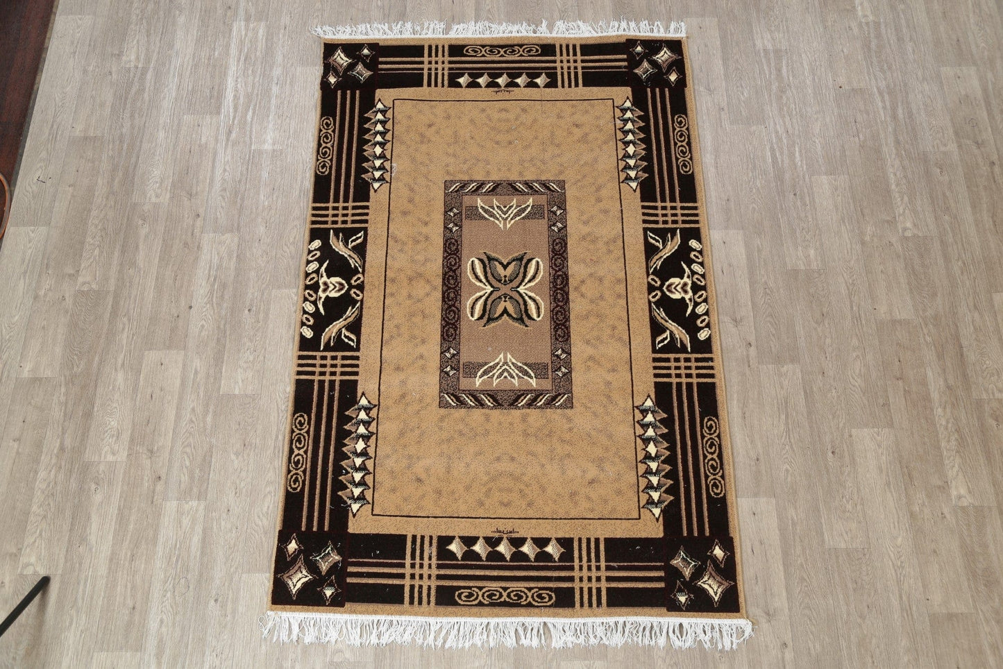 Light Brown Geometric Modern Turkish Oriental 5x7 Area Rug