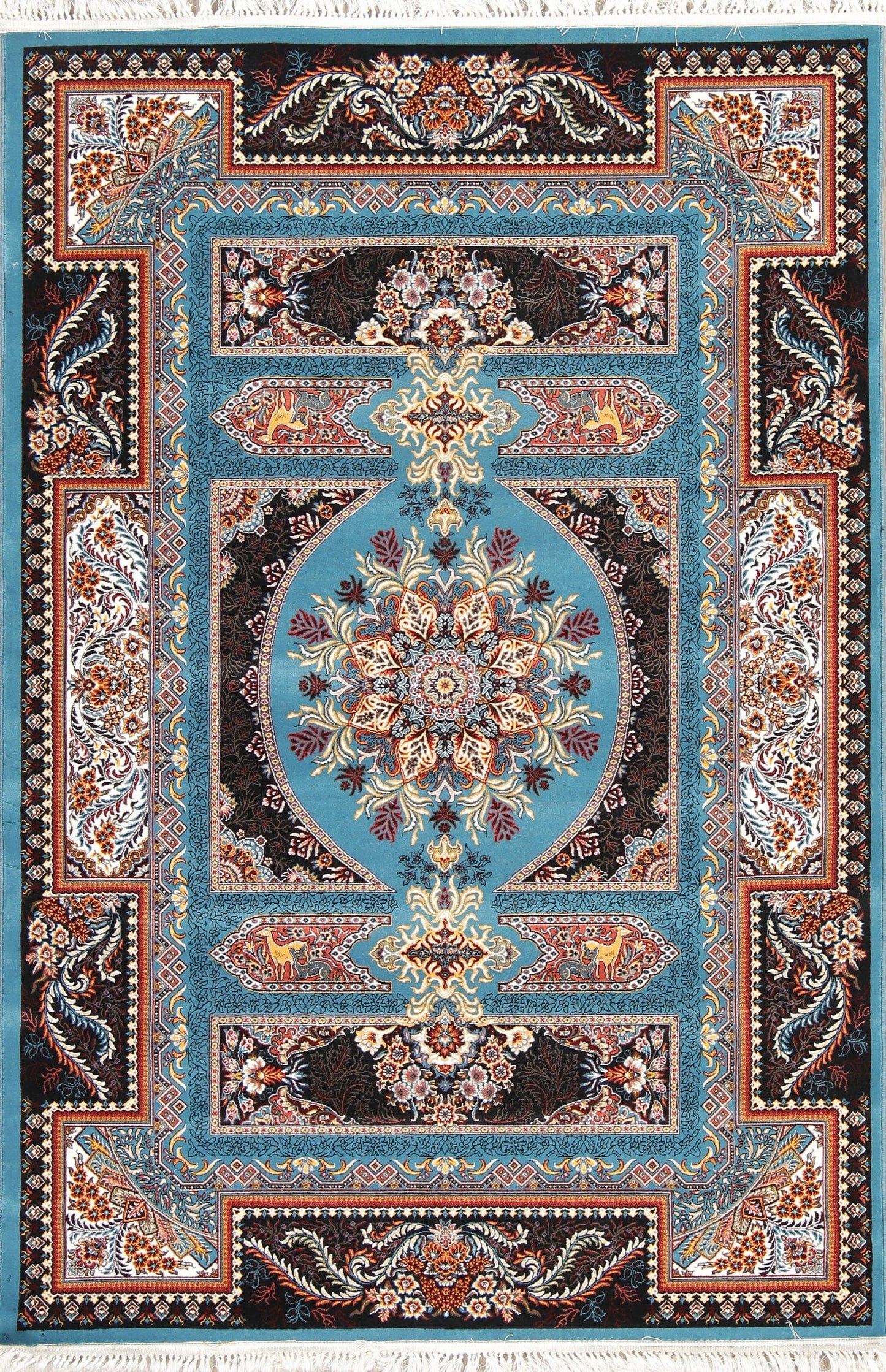 Animal Pictorial Floral Hereke Turkish Oriental 5x7 Area Rug