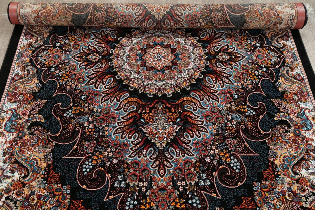 Floral Black Hereke Turkish Oriental 5x7 Area Rug