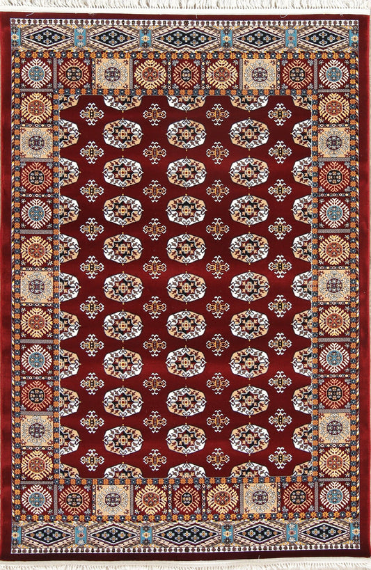 Red Geometric Balouch Turkish Oriental 5x7 Area Rug