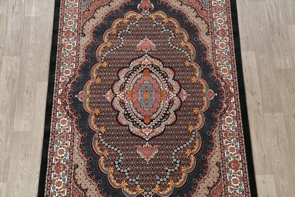 Floral Black Hereke Turkish Oriental 5x7 Area Rug