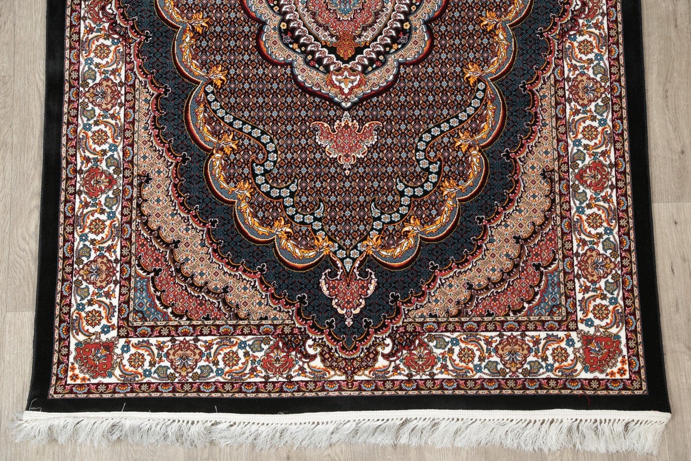 Floral Black Hereke Turkish Oriental 5x7 Area Rug