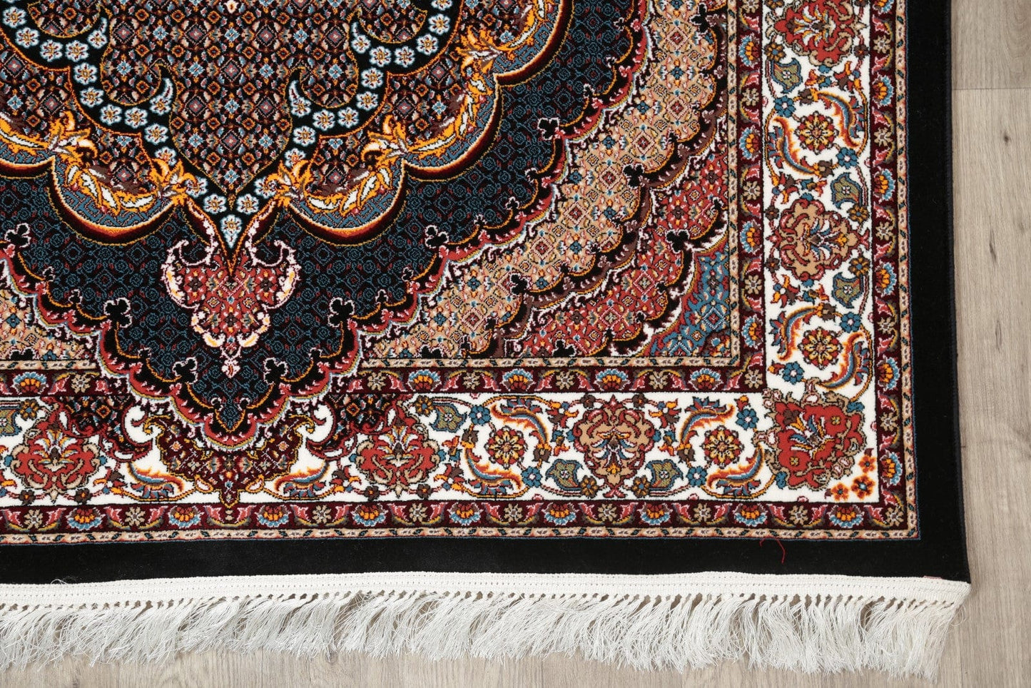 Floral Black Hereke Turkish Oriental 5x7 Area Rug