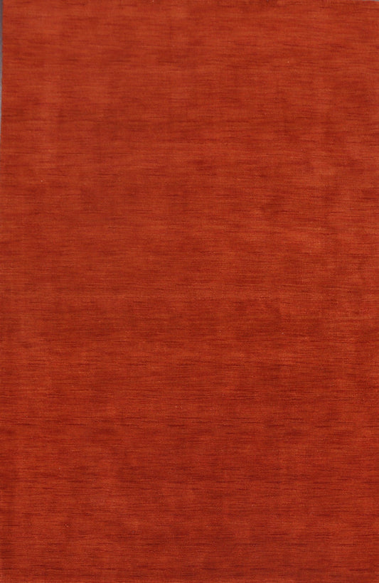 Solid Brick Red Gabbeh Indian Rug 6x9