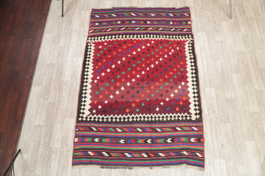 Geometric Kilim Shiraz Persian Hand-Woven 6x9 Wool Area Rug