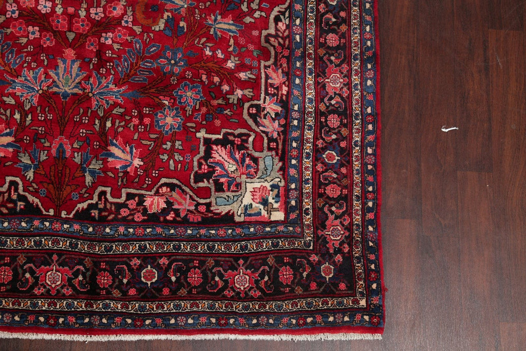 Floral Red Bidjar Persian Hand-Knotted 7x11 Wool Area Rug