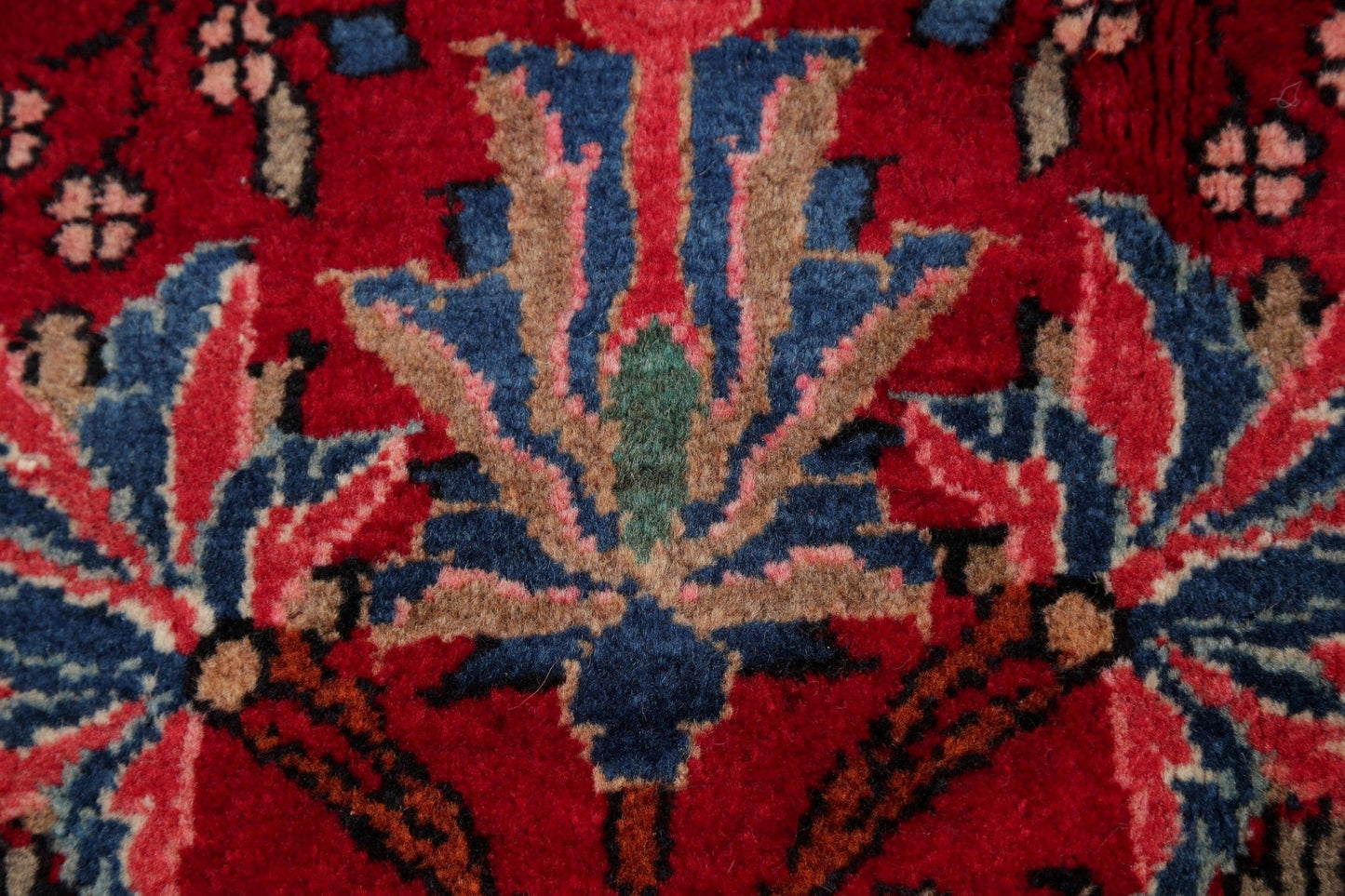 Floral Red Bidjar Persian Hand-Knotted 7x11 Wool Area Rug