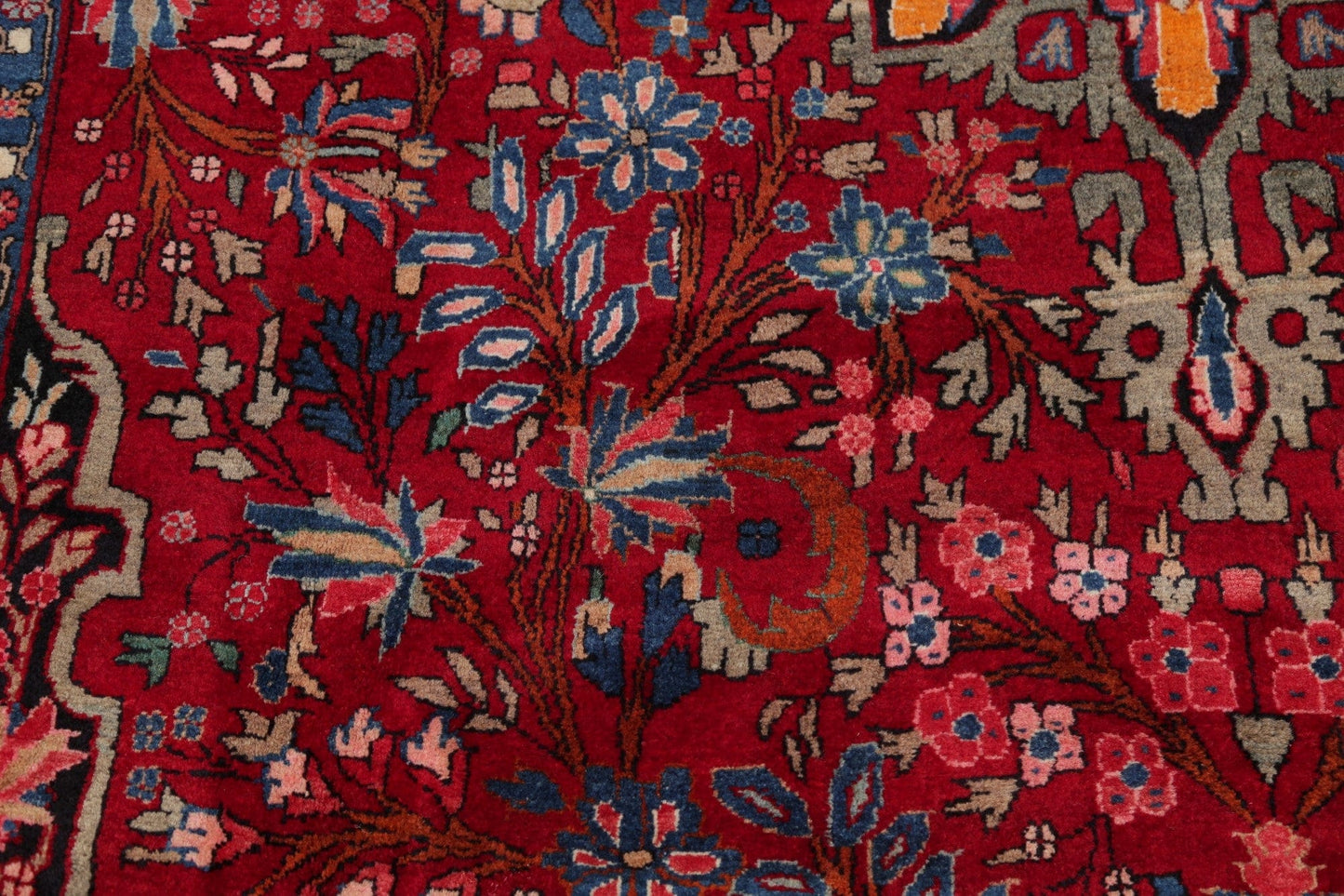 Floral Red Bidjar Persian Hand-Knotted 7x11 Wool Area Rug