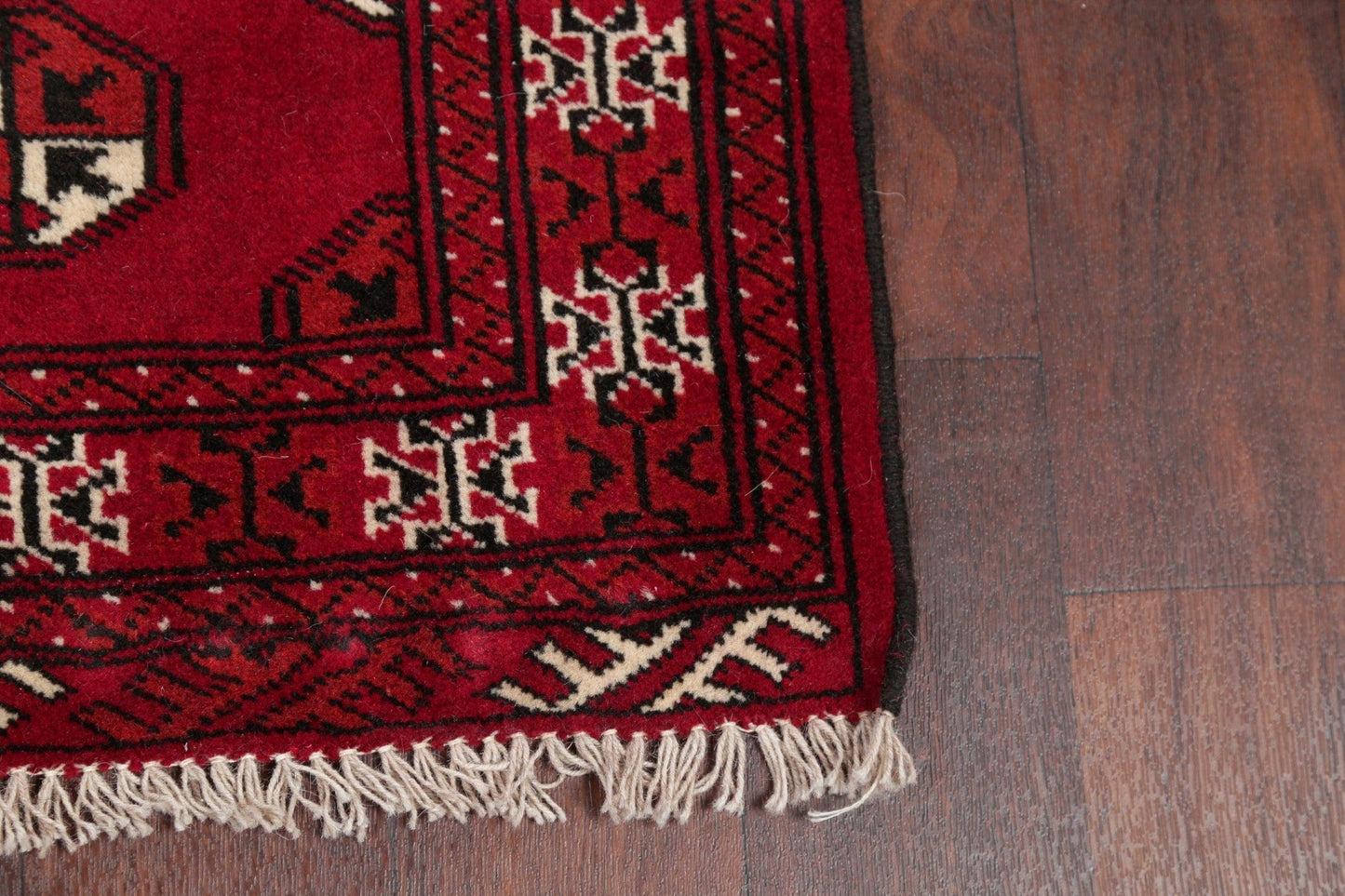 Red Geometric Balouch Persian Runner Rug 2x6