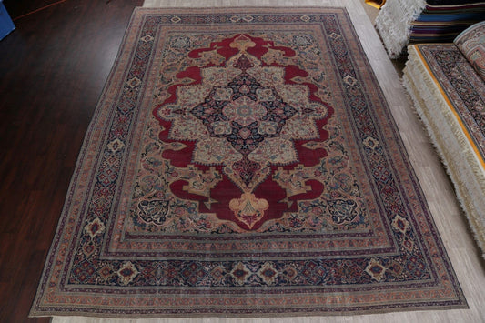 Pre-1900 Antique Kerman Lavar Persian Large Rug 13x17