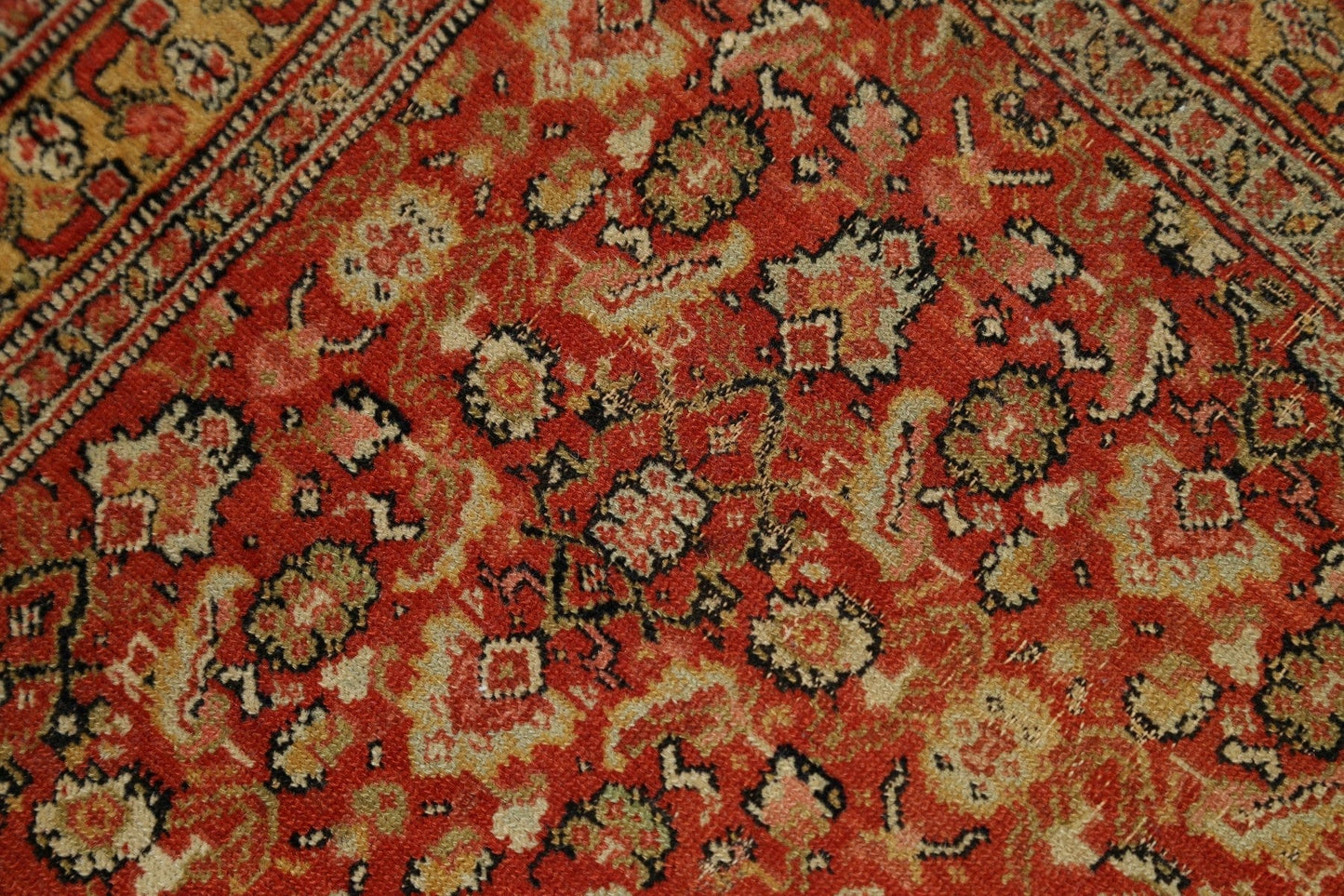 Pre-1900 Vegetable Dye Senneh Persian Hand-Knotted 3x4 Wool Rug
