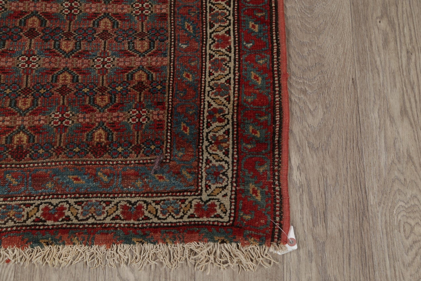 Pre-1900 Vegetable Dye Bidjar Persian Hand-Knotted 3x16 Wool Runner Rug