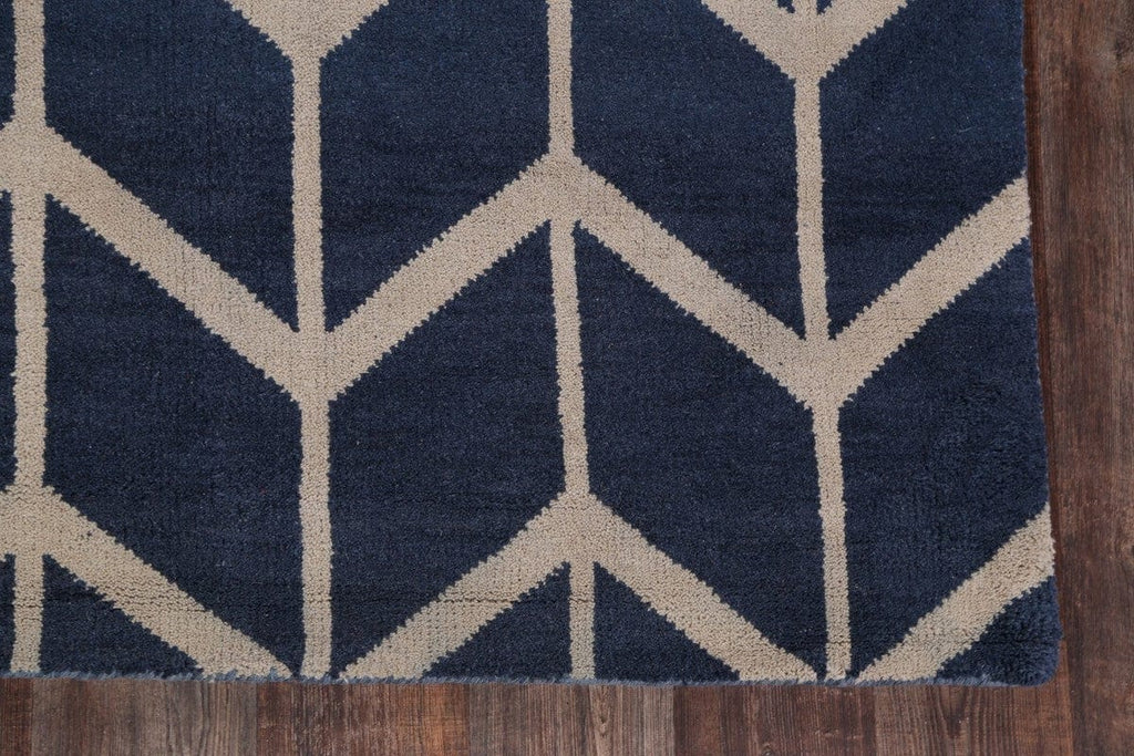 Moroccan Trellis Blue Area Rug 9x12