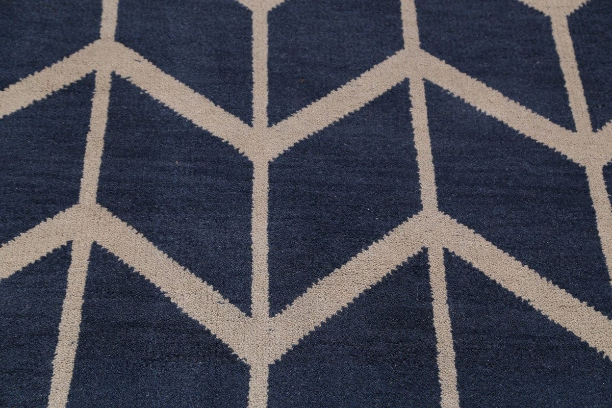 Moroccan Trellis Blue Area Rug 9x12