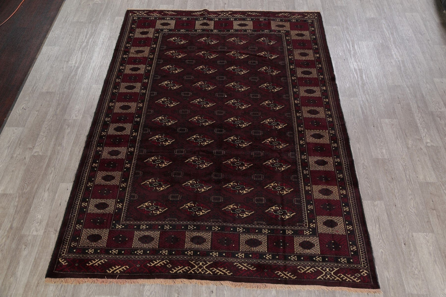 Geometric Balouch Persian Hand-Knotted 7x9 Wool Area Rug