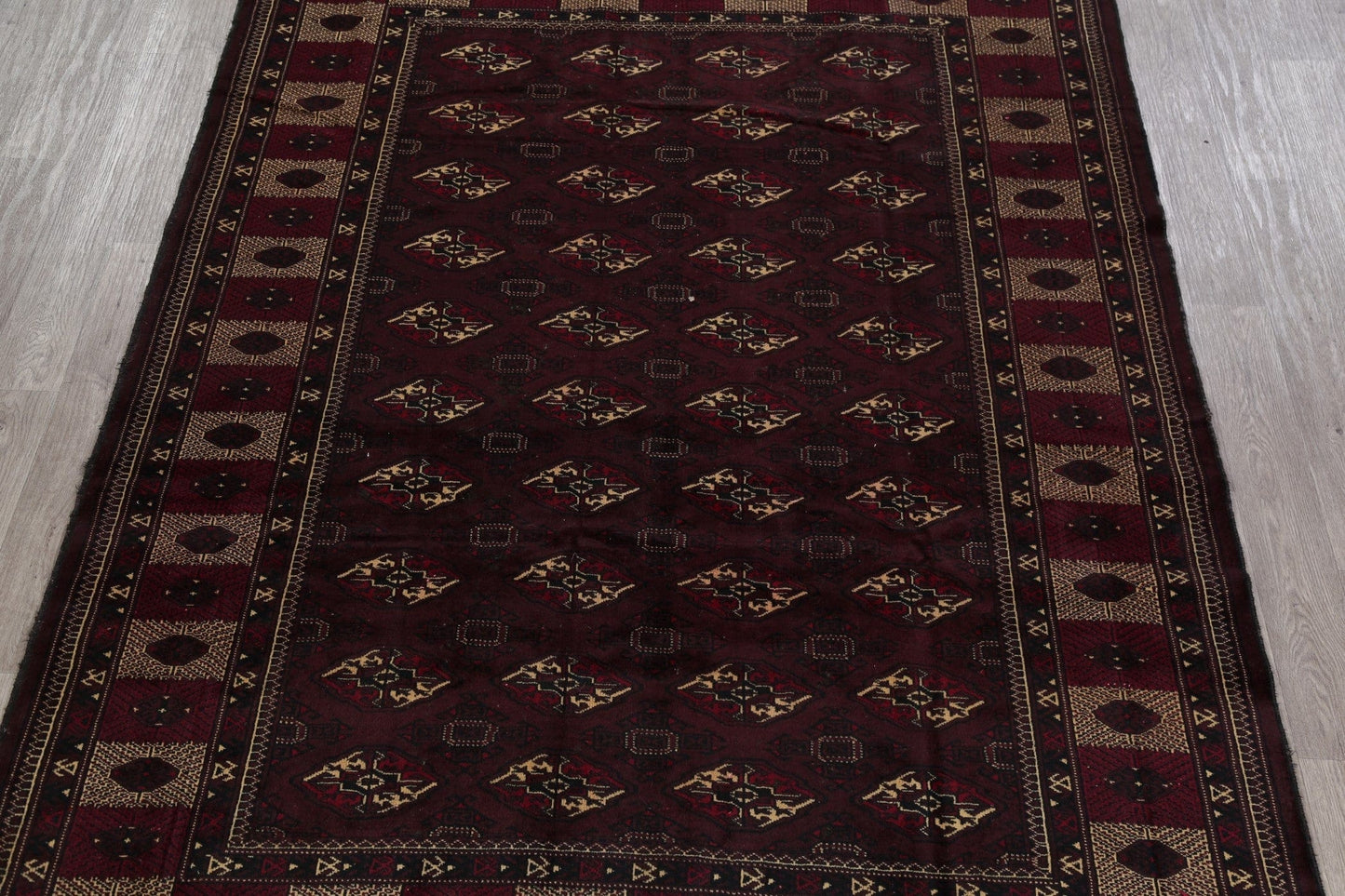 Geometric Balouch Persian Hand-Knotted 7x9 Wool Area Rug